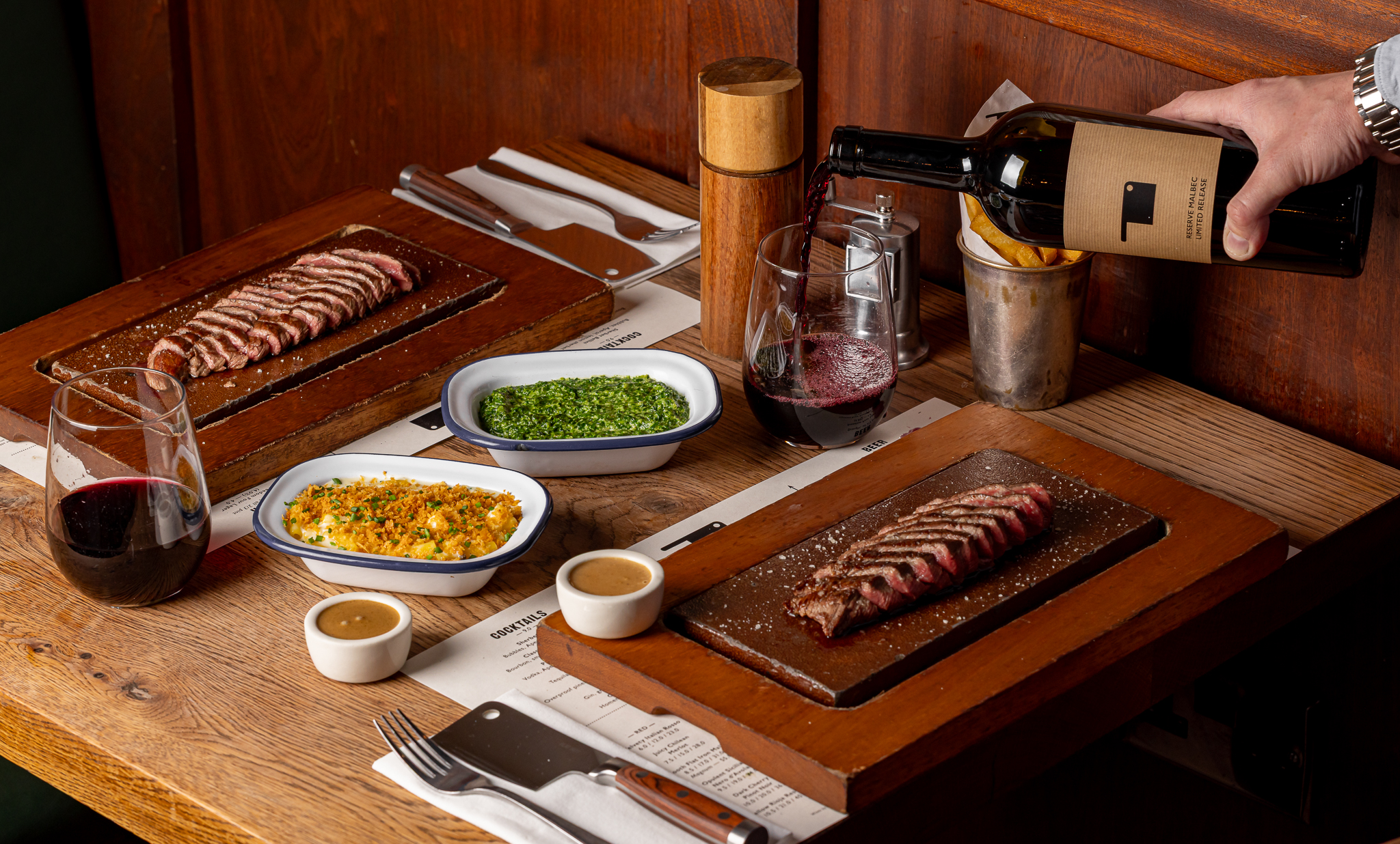 Flat Iron Steak and Malbec Wine
