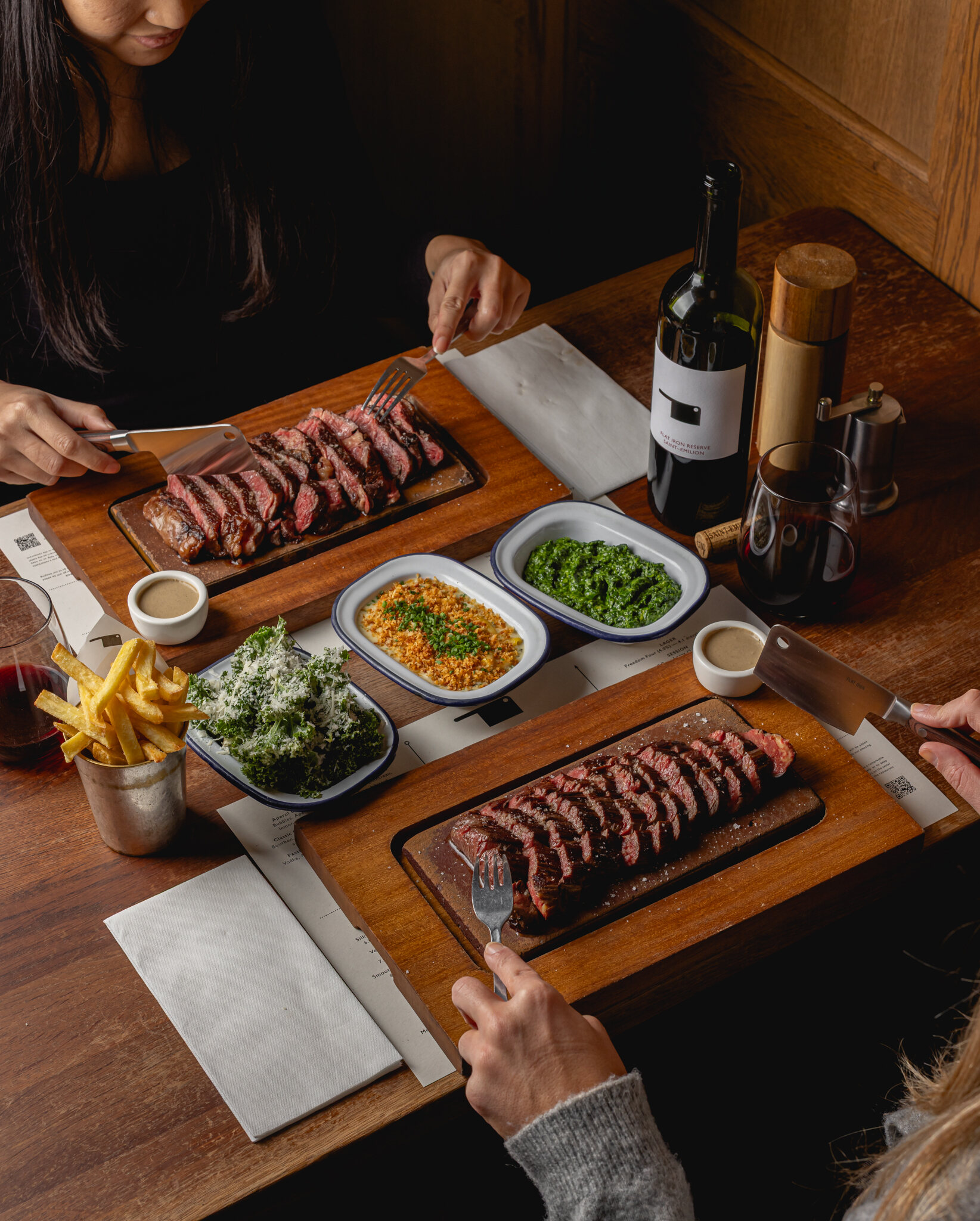 Flat Iron Steak and sides